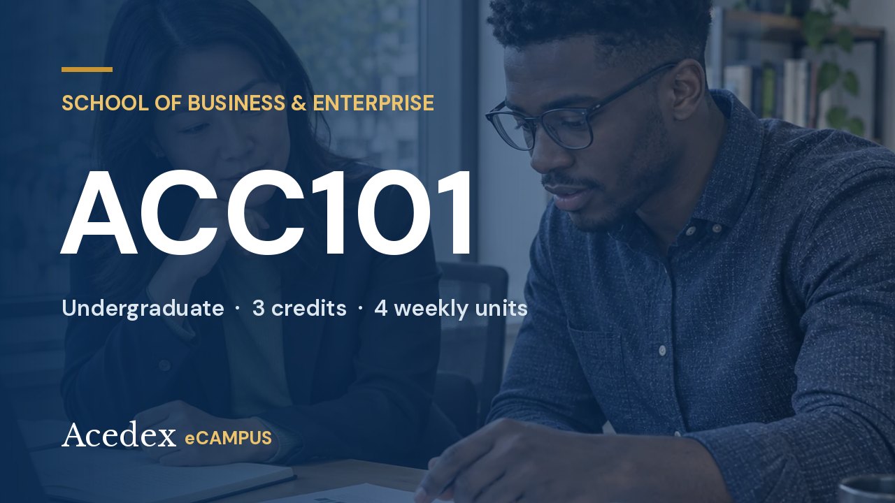 ACC101 Accounting for Enterprise ACC101