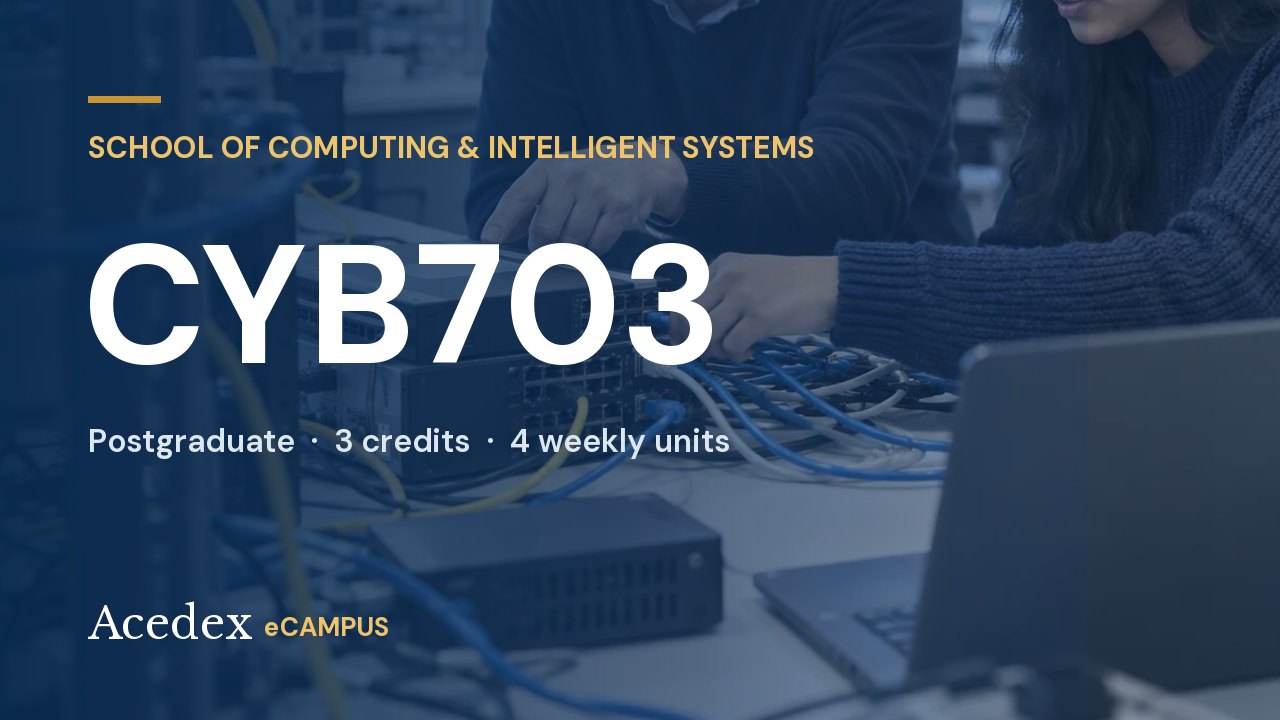 CYB703 Digital Trust, Privacy & Governance CYB703